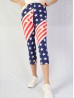 Plus Size USA Flag Capri Leggings